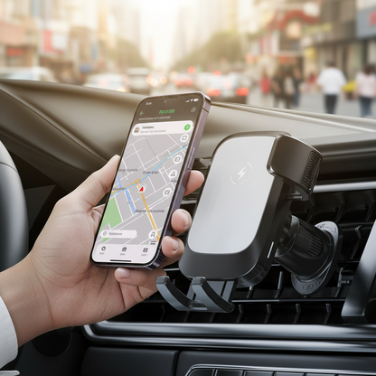 New Arrival Wireless Charging Car Holder 15W Wireless Car Charger Fast Charging Phone Holder in Car Phone Holder QI Charging
