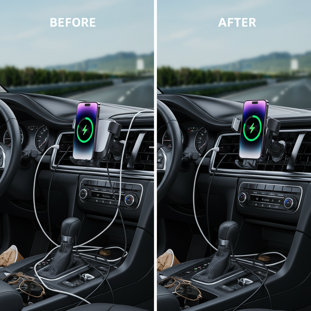 New Arrival Wireless Charging Car Holder 15W Wireless Car Charger Fast Charging Phone Holder in Car Phone Holder QI Charging